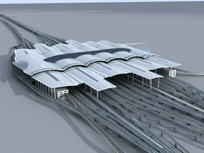 High-speed railway station 1  3D model