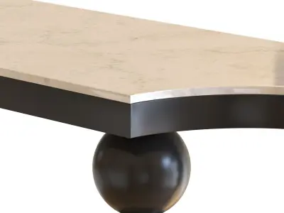 Classical Black Marble Console Table Narrow Entryway Table  3D model