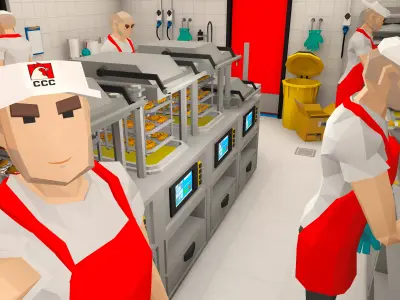 Fried Chicken Restaurant 3D model