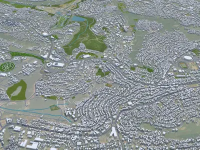 Kigali Rwanda 30km AI Low-poly 3D model