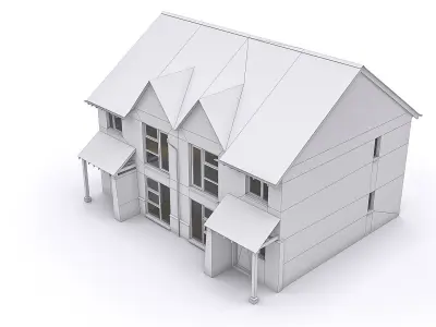 Townhouse 01 Low-poly 3D model purchase