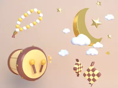Eid Fitr Asset Illustration 3D model