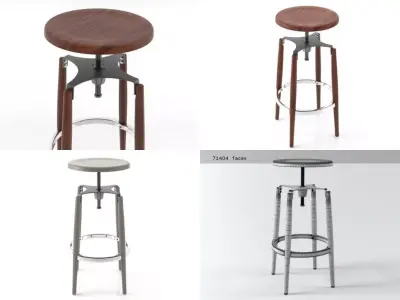 Vitone set of different bar stools 3D model