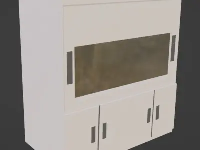 Low Poly Fume Hood Low-poly 3D model