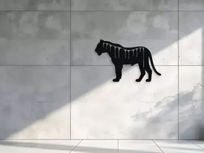 Architectural Tiger Wall Art 3D model