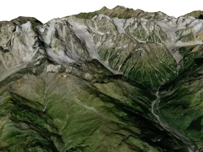 Glacier Mestia Svaneti Georgia 3D model