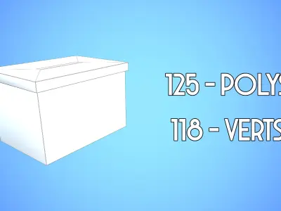 BOX TO VOTE CARTOON STYLIZED Low-poly 3D model