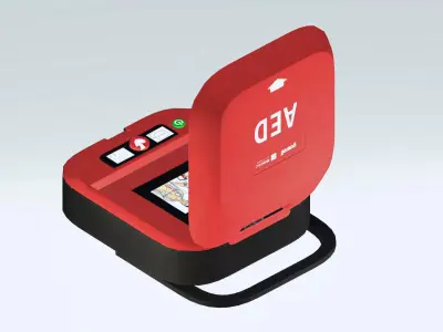AED-Automated External Defibrillator Low-poly 3D model