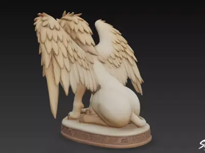 Lion Statue V38 Low-poly 3D model