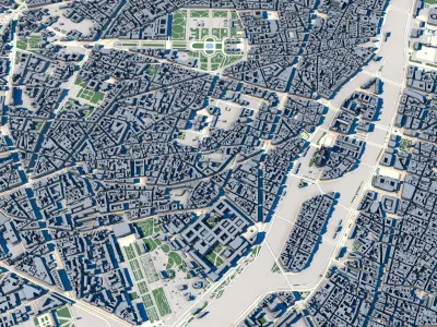 Cityscape Paris France 3D model