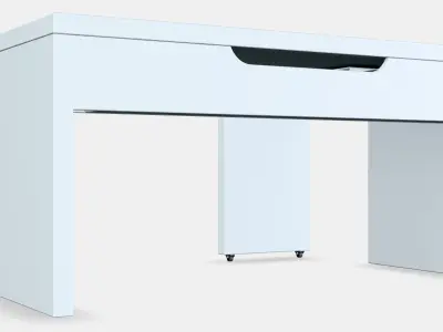 MALM Desk with pull-out panel 3D model