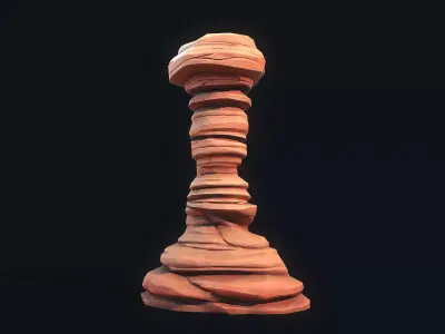 Stylized Desert Rock 2 Low-poly 3D model