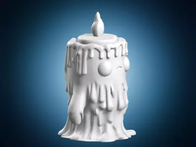Melting Candle Ghost Character Toy 3D print model