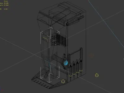 Sci Fi Building-Connection Wall 05 3D model