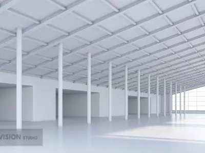 Basemesh interior space 02 Low-poly 3D model