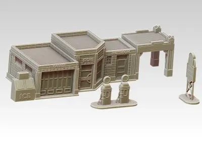 Metropolis Gas Station 3D print model