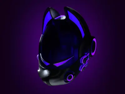 Sci-Fi Helmet Cyberpunk Dog 3D Model Low-poly 3D model