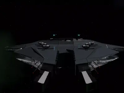 Ares-class heavy cruiser Low-poly 3D model