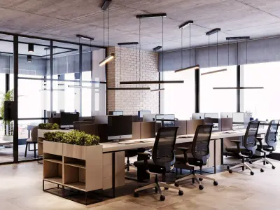 Office interior design 3D model