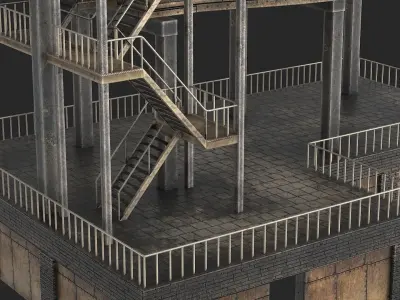 Building Castle Rust Low-poly 3D model