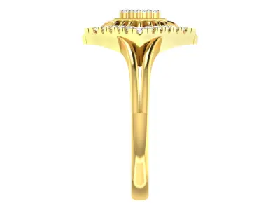 Light Weight Yellow Gold Diamond Ring  -EZ R-163 3D print model