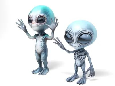Small Aliens 2 Low-poly 3D model