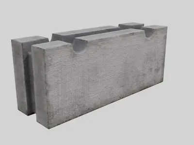 Concrete block 2 Free low-poly 3D model