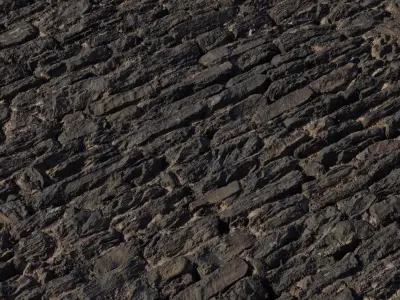 Burnt Slate Shingle Wall PBR Texture Texture