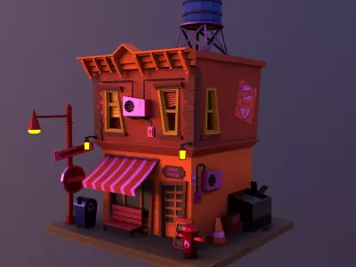 Stylize Market Scene Game Ready 3D model