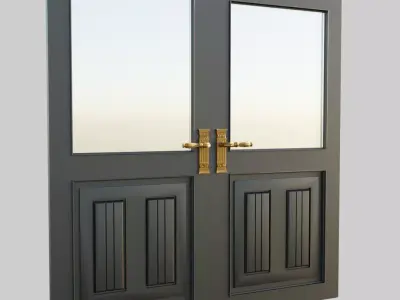 Premium wooden door 3D model