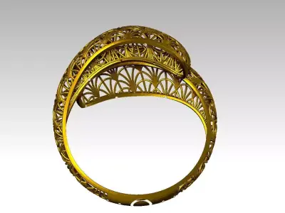 BEAUTIFUL LIGHT WEIGHT RING READY TO PRINT 3D print model
