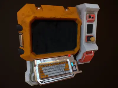 Sci-fi Monitor8 Low-poly 3D model