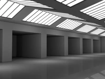 Low Poly Sci Fi Interior Space  Low-poly 3D model