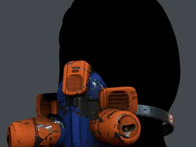 Gas mask helmet 3d model scifi Low-poly Low-poly 3D Low-poly 3D model