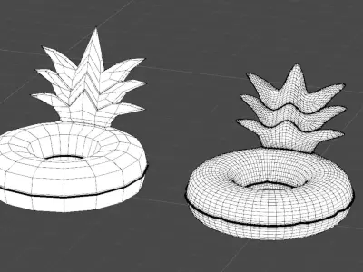 Pineapple Pool Float Inflatable Toy Swimming Tube Low-poly 3D model