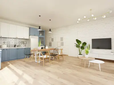 Interior Living Room Design Scene 3D model