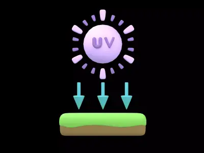 UV Radiation Icon v1 002 Low-poly 3D model