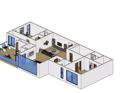 2 Bedroom Apartment Suite 3D model