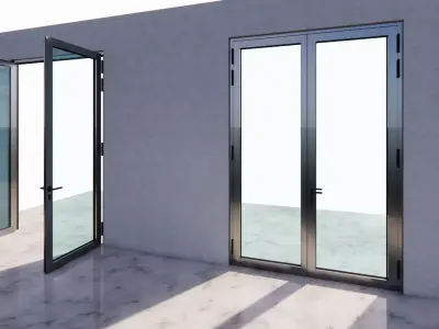 Generic Double Leaf  Inward Swing Door 3D model