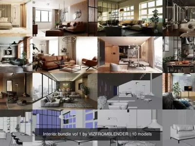 Interior bundle vol 1 by VIZFROMBLENDER 3D Model Pack