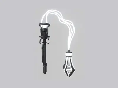 SciFi Flail A07 Black White - Sci Fi Weapon Design Low-poly 3D model