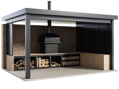 Modern Outdoor Kitchen 03 3D model
