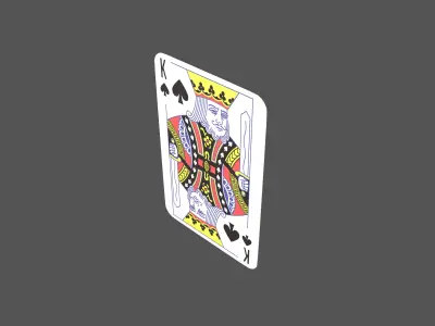 Poker Cards Spades King V1 001 Low-poly 3D model