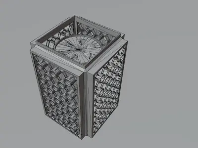 Old yellow lamp in rectangular shape Free low-poly 3D model