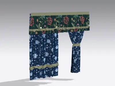 Curtain Low-poly 3D model