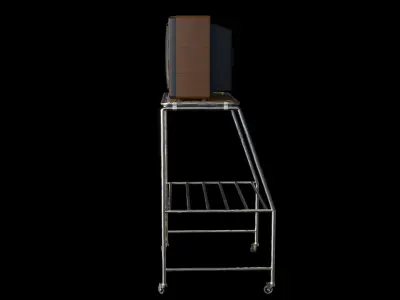 Grundig SuperColor 8642 Vintage TV with Rack 3D model