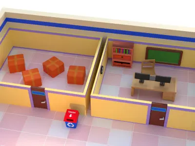 game ready  casual pizza cafe hotel management game assets  Low-poly 3D model