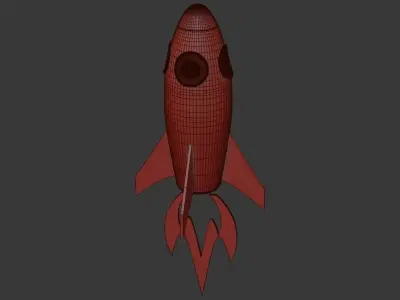 Cartoon Rocket 3D model