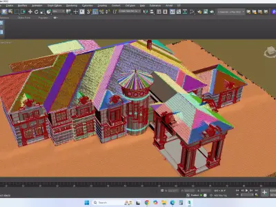 House Lake View Architecture Plan CAD and 3D Model Game Ready 3D model