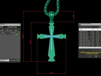 Cross Light Gold 3CP026 3DM STL 3D model